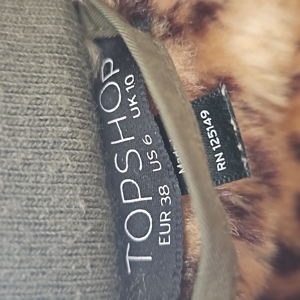 Topshop bomber jacket size 10 khaki leopard - Picture 3 of 4